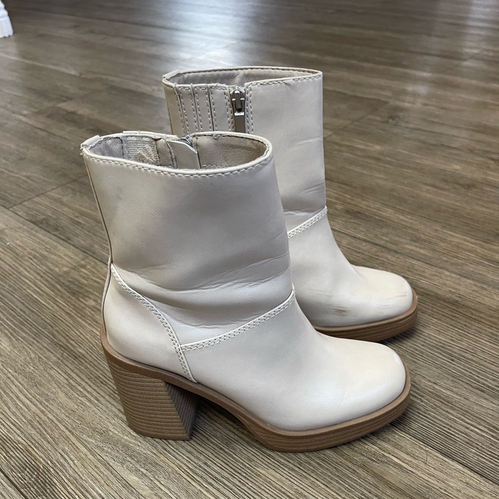 Women's Cream Ankle Boots!